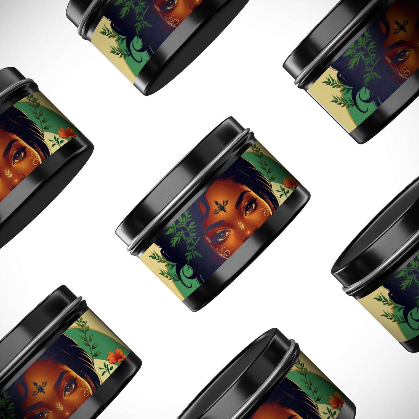 Artistic Tin Candles with Floral Design, Relaxing Home Decor, Gift for Her, Self-Care, Aromatherapy Candles, Birthday Gift