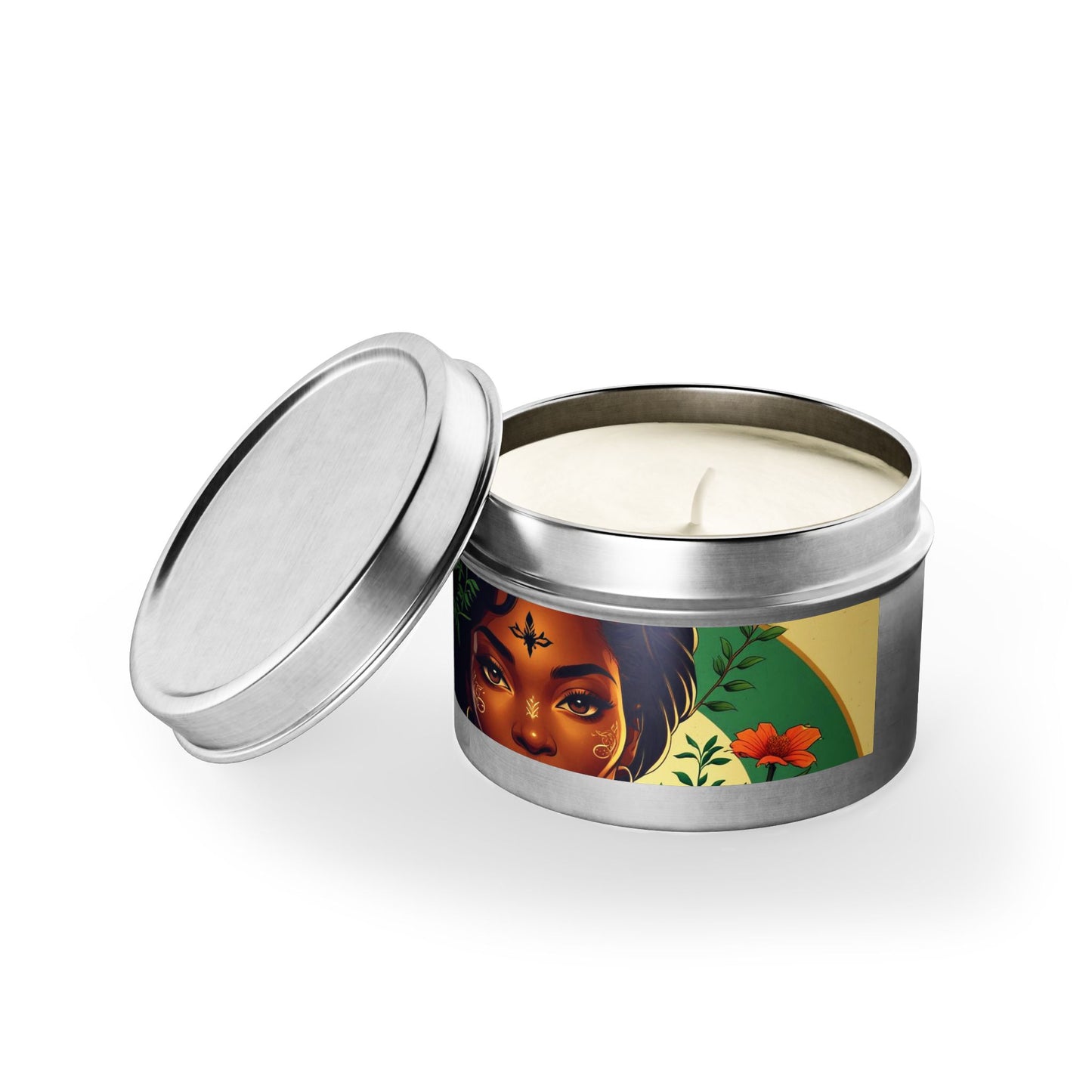 Artistic Tin Candles with Floral Design, Relaxing Home Decor, Gift for Her, Self-Care, Aromatherapy Candles, Birthday Gift