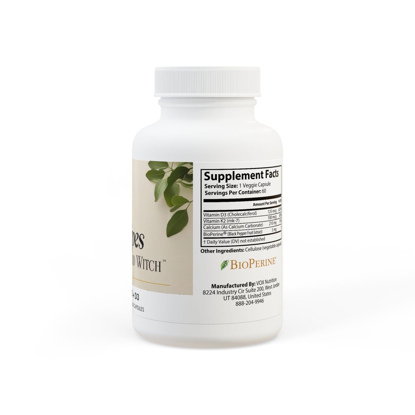 Vitamin K2 + D3 Supplement (60 Capsules)