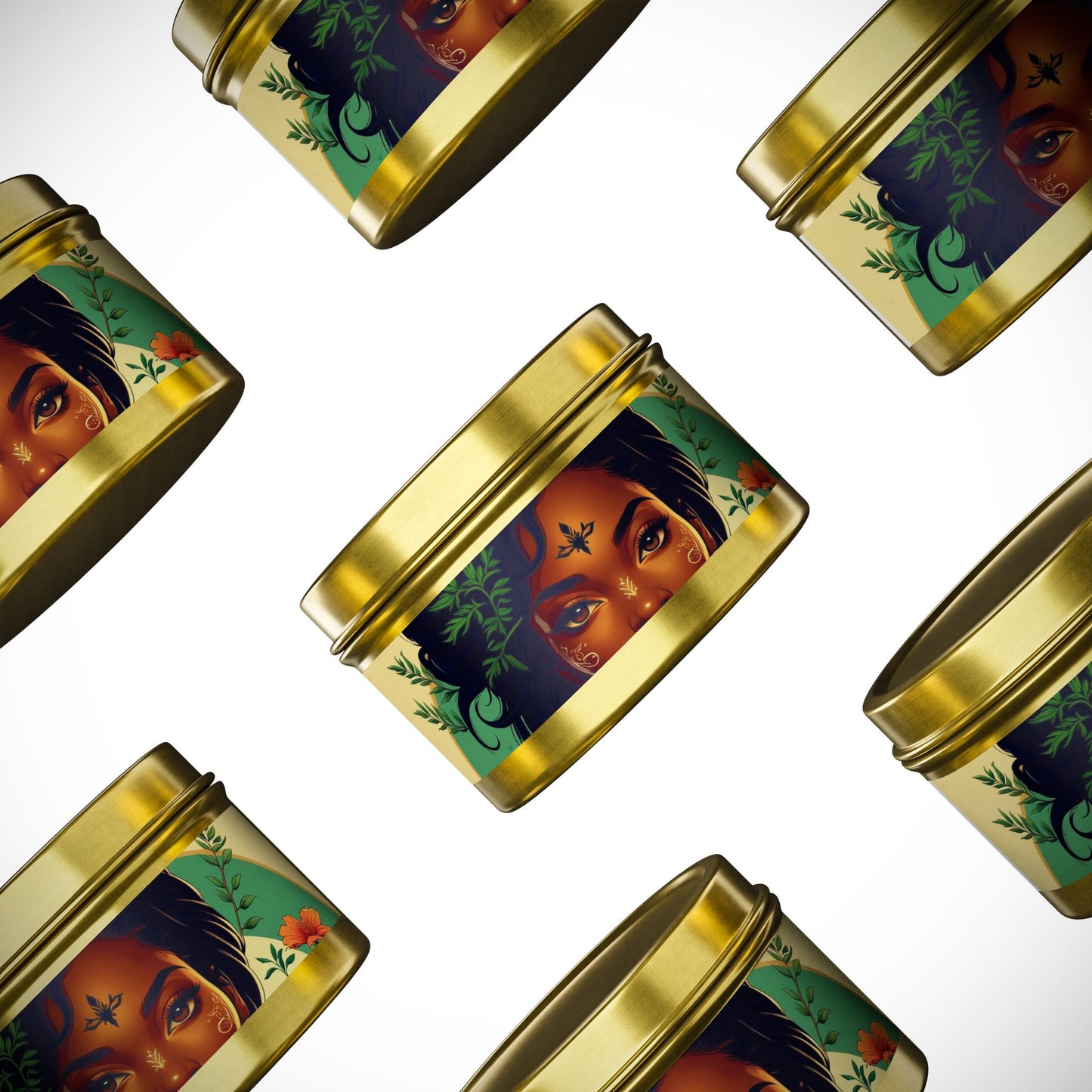 Artistic Tin Candles with Floral Design, Relaxing Home Decor, Gift for Her, Self-Care, Aromatherapy Candles, Birthday Gift