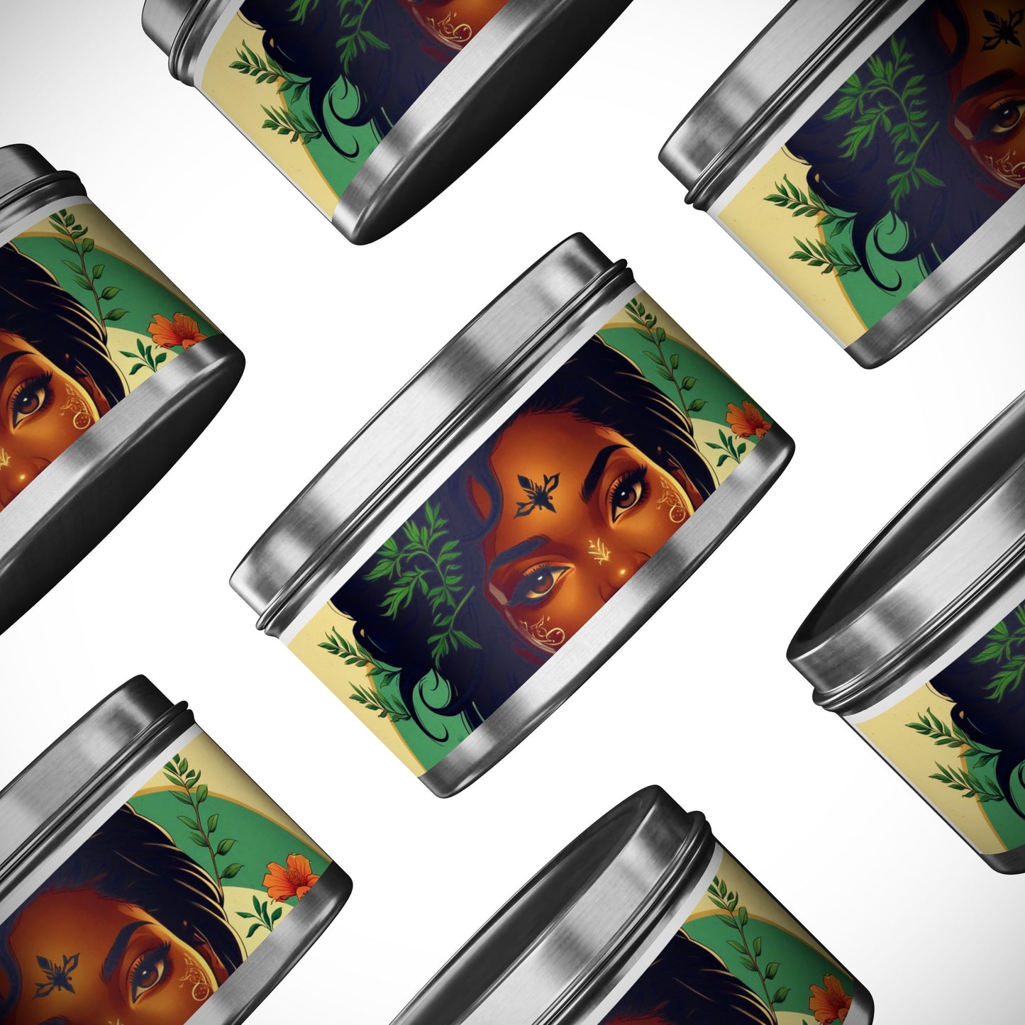 Artistic Tin Candles with Floral Design, Relaxing Home Decor, Gift for Her, Self-Care, Aromatherapy Candles, Birthday Gift