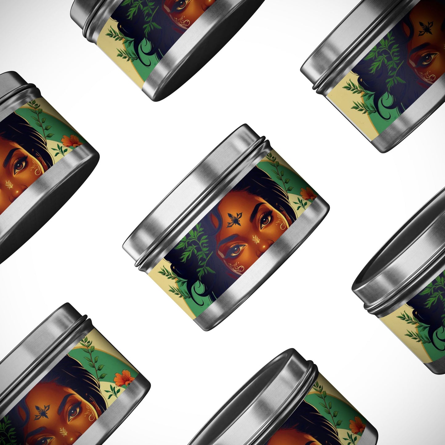 Artistic Tin Candles with Floral Design, Relaxing Home Decor, Gift for Her, Self-Care, Aromatherapy Candles, Birthday Gift