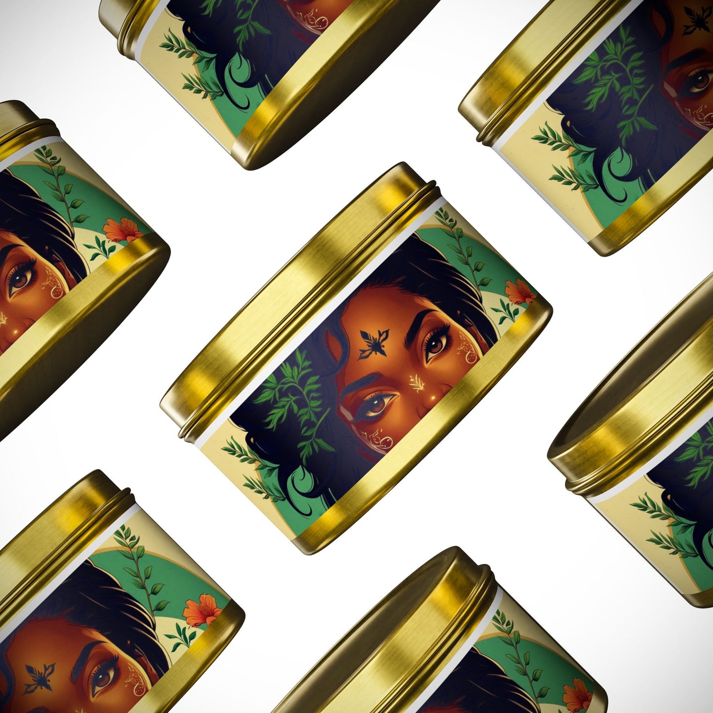 Artistic Tin Candles with Floral Design, Relaxing Home Decor, Gift for Her, Self-Care, Aromatherapy Candles, Birthday Gift