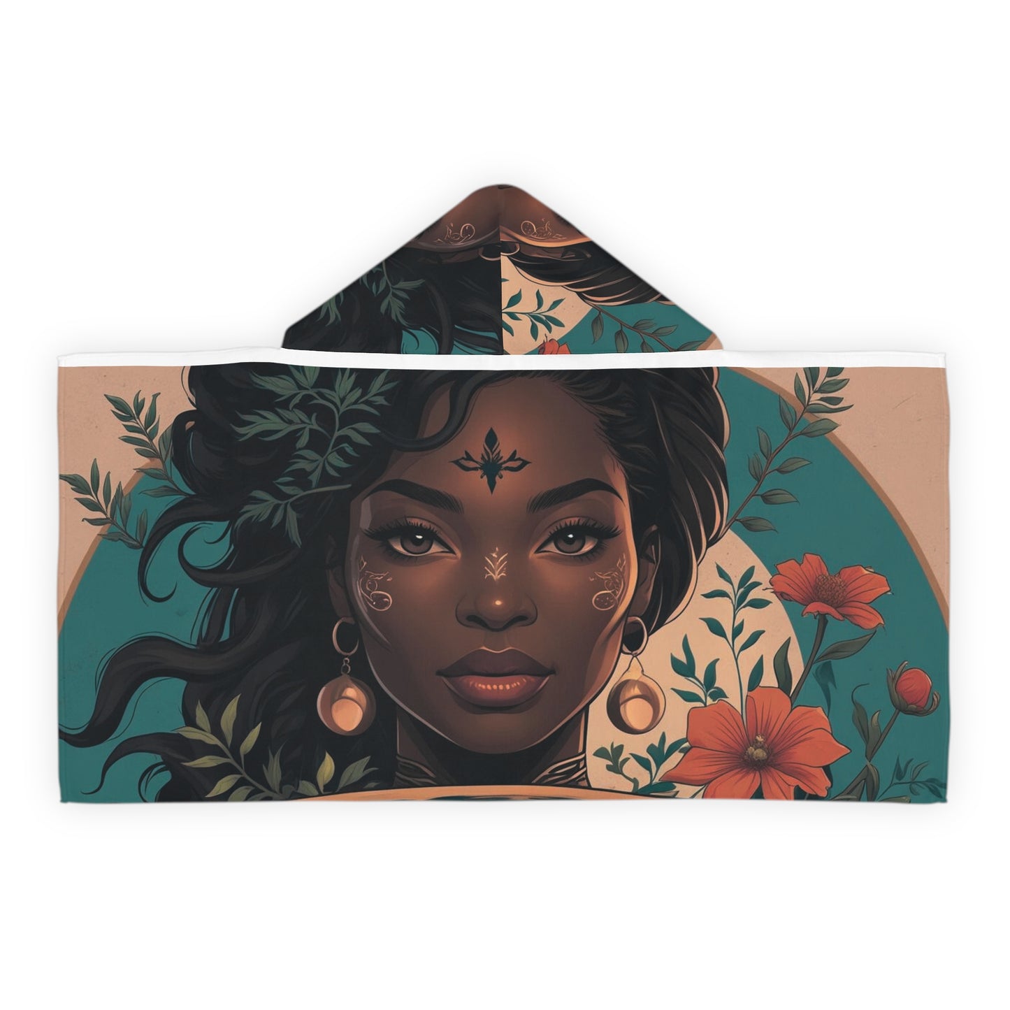 Bohemian Youth Hooded Towel, Ideal for Beach Days, Pool Parties, Spa Days, Gift for Kids, Fun Summer Accessory