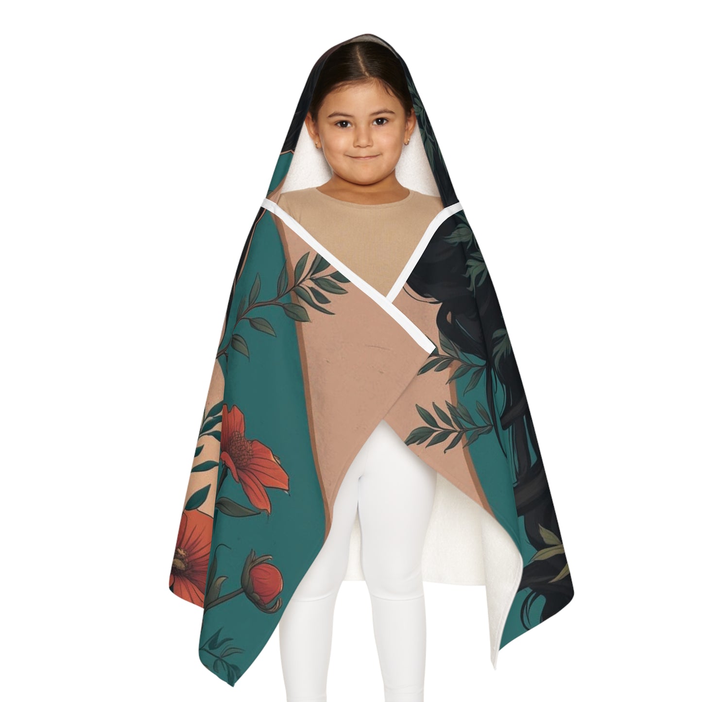 Bohemian Youth Hooded Towel, Ideal for Beach Days, Pool Parties, Spa Days, Gift for Kids, Fun Summer Accessory